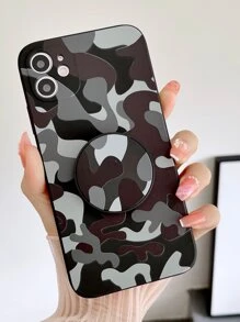 Camo Print Phone Case With Stand-Out Phone Grip - Multicolor - View 4