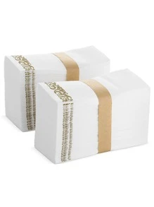 10/50 Pack  Paper Napkins Guest Towels Disposable Premium Quality 3-ply Dinner Napkins Soft, Absorbent, Party, Wedding Napkins for Kitchen, Parties, Dinners or Events - Multicolor - View 1