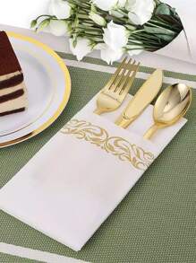 10/50 Pack  Paper Napkins Guest Towels Disposable Premium Quality 3-ply Dinner Napkins Soft, Absorbent, Party, Wedding Napkins for Kitchen, Parties, Dinners or Events - Multicolor - View 3