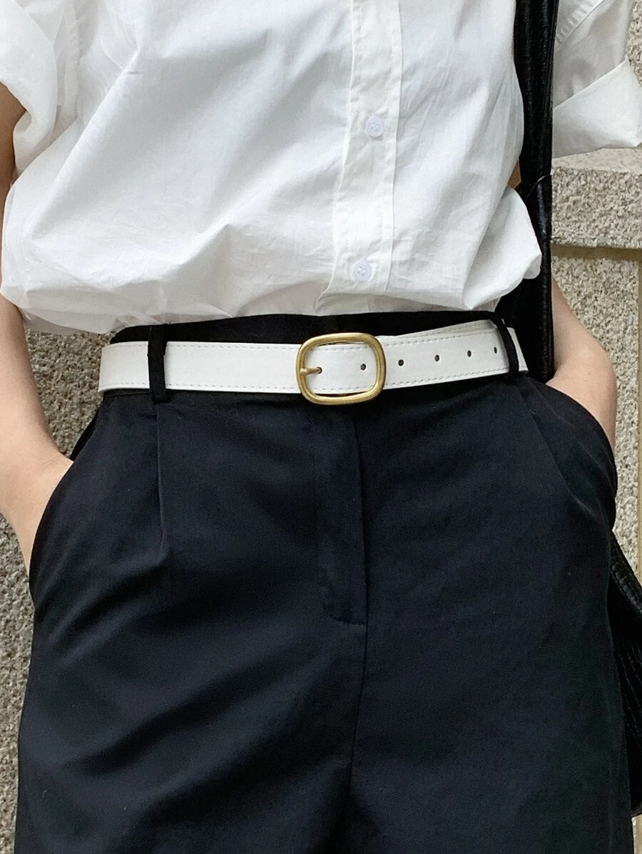 DAZY Cinturón con hebilla metálica - Blanco - Ver 1