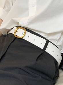 DAZY Cinturón con hebilla metálica - Blanco - Ver 3