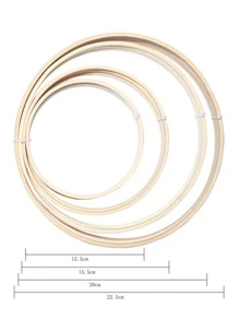 3 piezas Anillo de bambú interno - Beis - Ver 4