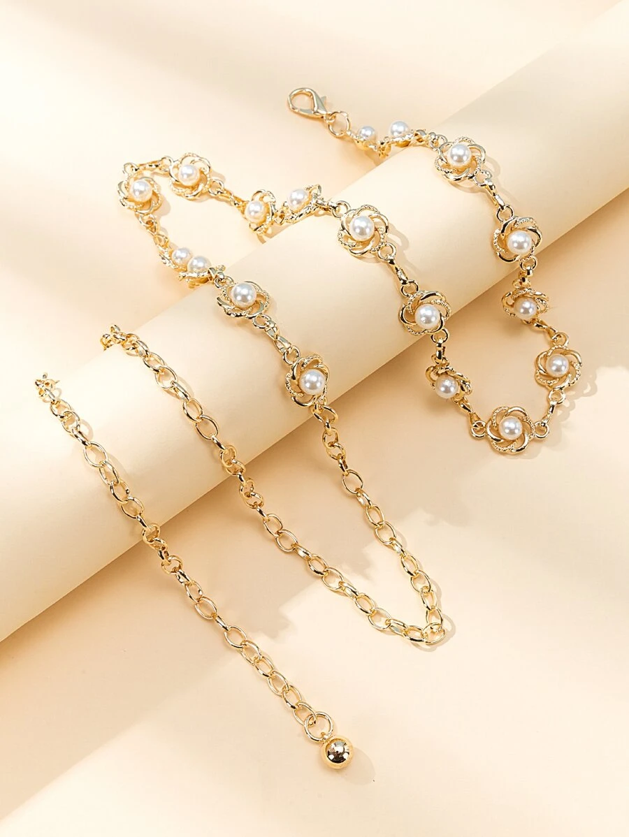 Fashionable Versatile Gold Metal Waist Chain - Gold - View 1