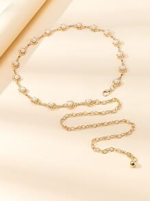 Fashionable Versatile Gold Metal Waist Chain - Gold - View 2