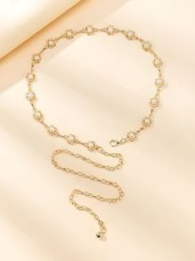 Fashionable Versatile Gold Metal Waist Chain - Gold - View 5