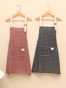 1pc Plaid Pattern Random Color Apron - Multicolor - View 1