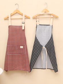 1pc Plaid Pattern Random Color Apron - Multicolor - View 2