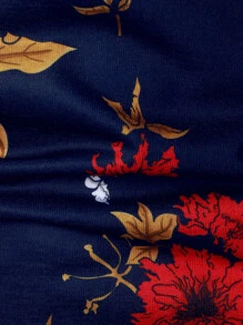 Manfinity RSRT Men Floral Print Polo Shirt - Navy Blue - View 4