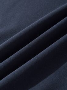 Manfinity Dauomo 男士素色加絨內裏運動衫 - 藏蓝色 - 查看 3