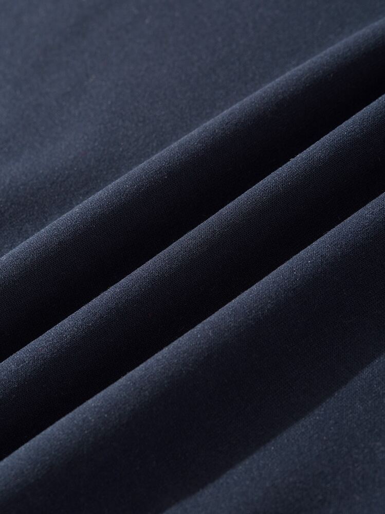 Hombres Capucha con estampado de letra térmico con cordón - Azul Marino - Añade 4