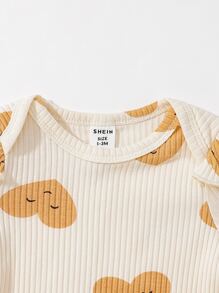 Đứa bé gái 2 Miếng Viền Ruffle Áo liền quần thun - Nhiều màu - Xem 3