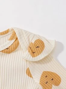 Đứa bé gái 2 Miếng Viền Ruffle Áo liền quần thun - Nhiều màu - Xem 4