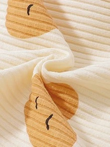 Đứa bé gái 2 Miếng Viền Ruffle Áo liền quần thun - Nhiều màu - Xem 6