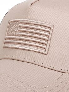 1件男士美國國旗刺繡棒球網眼帽，戶外調節防曬休閑帽，適用於春夏旅行海灘度假 - 彩色 - 查看 4