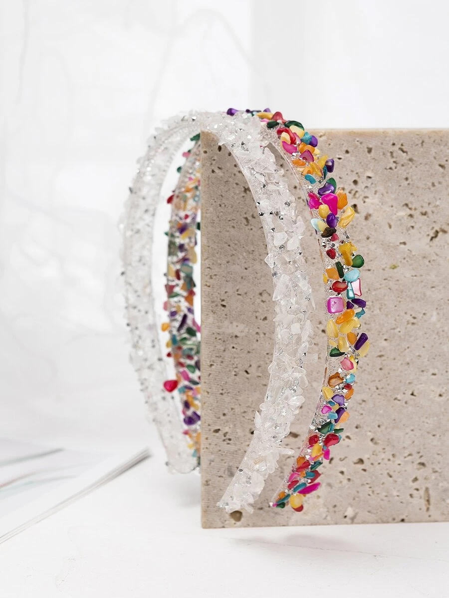 2 cái Băng đô Trang trí Đá Ngẫu nhiên - Nhiều màu - Xem 1