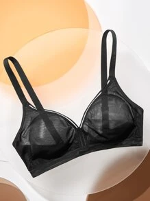 LUVLETTE Sheer Fantasy Shimmer Wirefree Bralet - Black - View 9