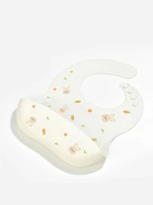 Baby Cartoon Rabbit Pattern Bib - Beige - View 2
