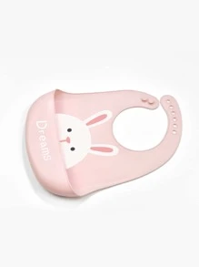 嬰兒卡通兔子圖案圍兜 - 粉色 - 查看 2