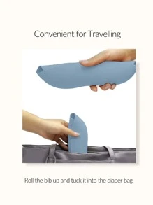 嬰兒卡通圖案圍兜 - 藍色 - 查看 4