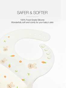 Baby Cartoon Rabbit Pattern Bib - Beige - View 5