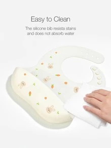 Baby Cartoon Rabbit Pattern Bib - Beige - View 6