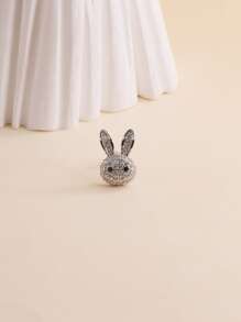 1 Miếng Đinh tán tai Khối Zirconia  Thỏ - Bạc - Xem 1