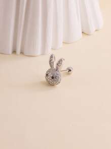 1 Miếng Đinh tán tai Khối Zirconia  Thỏ - Bạc - Xem 2