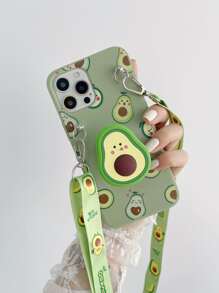 Ốp lưng điện thoại hình quả bơ mùa hè có dây đeo, tương thích với iPhone 17/17 Air/17 Pro/17 Pro Max/16/15/14/13/12/11 - Nhiều màu - Xem 1