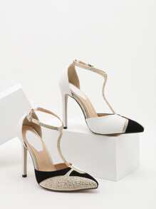 女士高跟鞋時尚金色高跟鞋性感綁帶鞋華麗公主鞋宴會鞋 - 彩色 - 查看 2