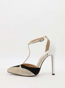 女士高跟鞋時尚金色高跟鞋性感綁帶鞋華麗公主鞋宴會鞋 - 彩色 - 查看 7