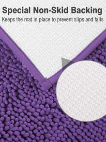 1pc Plain Anti-slip Bath Rug - Purple - View 5