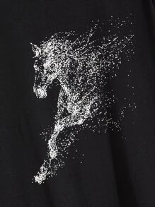 Manfinity Homme Men Graphic Print Crew Neck Tee - Black - View 3