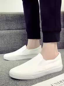 Men Slip On Sneakers - White - View 1