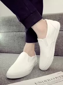 Men Slip On Sneakers - White - View 2