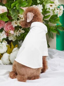 Plain Pet Shirt - White - View 5