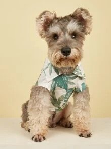 Leaf Print Pet Shirt - Multicolor - View 1