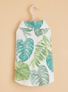 Leaf Print Pet Shirt - Multicolor - View 2