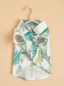 Leaf Print Pet Shirt - Multicolor - View 3
