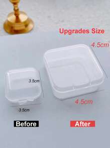 5 piezas Mini caja de almacenamiento de joyería transparente portátil multifuncional - transparente - Ver 3