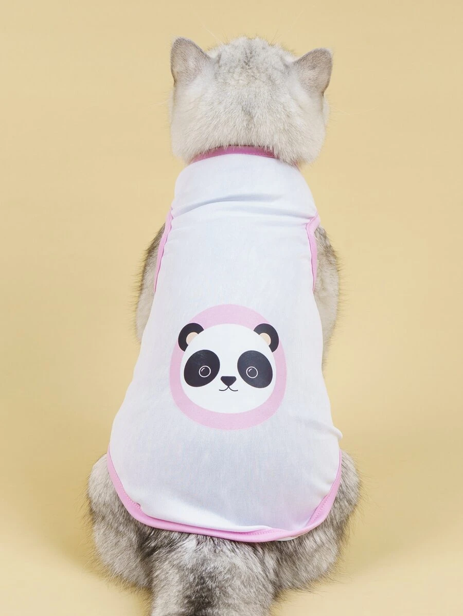 熊貓印花寵物背心 - 彩色 - 查看 1