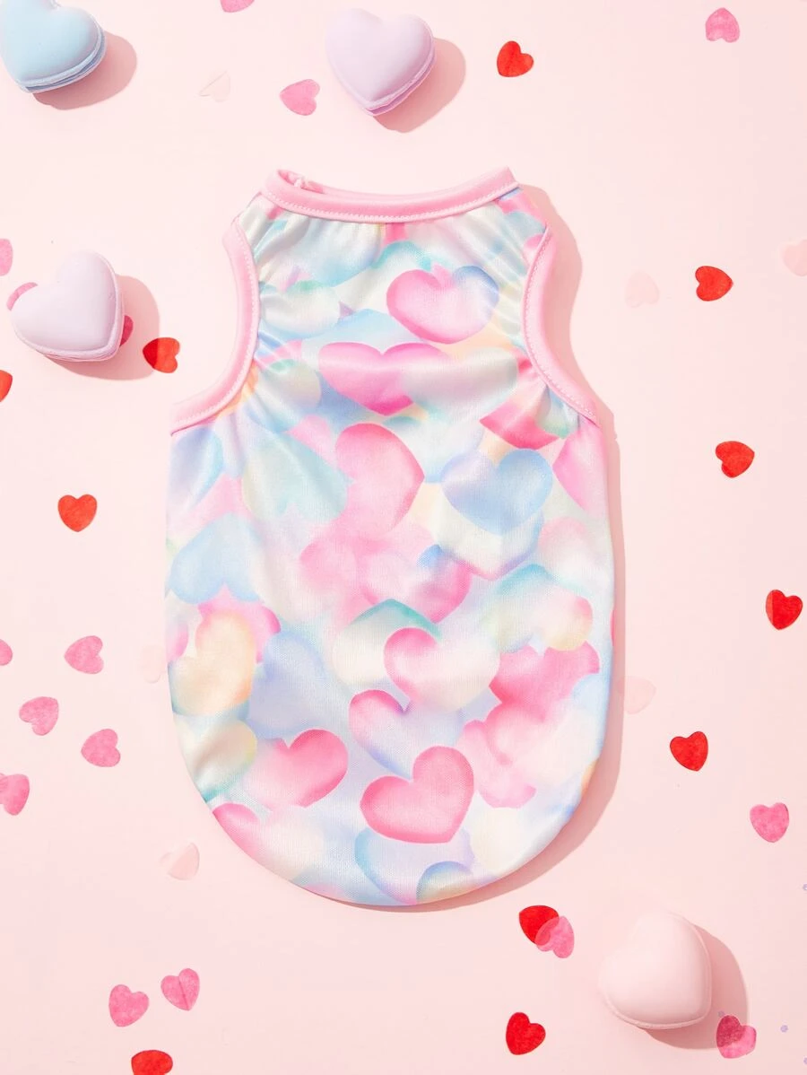 PETSIN Valentine's Day Heart Print Pet Tank - Multicolor - View 1
