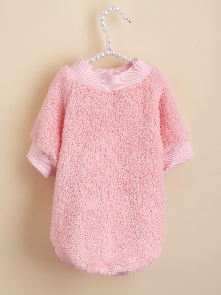 プレーン プルッシュ ペットスウェットシャツ - ピンク - 見る 4