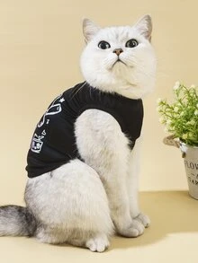 1pc Bear Print Pet Tank - Multicolor - View 5