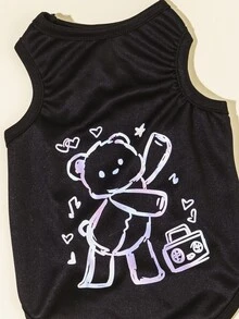 1pc Bear Print Pet Tank - Multicolor - View 6