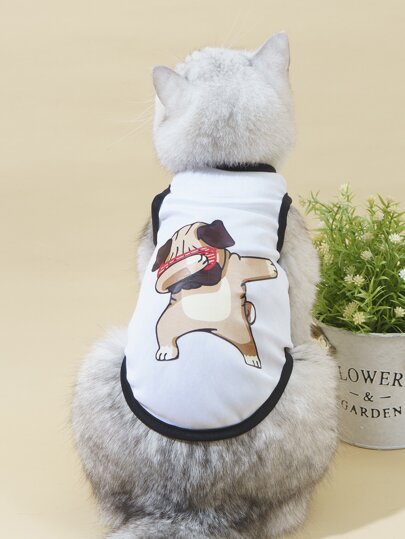 لباس علوي تانك حيوانات أليفة طباعة جرو