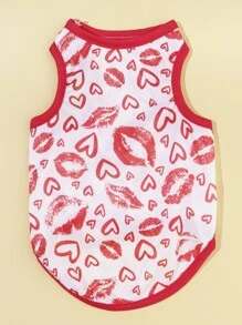 Heart Print Pet Tank - Multicolor - View 1