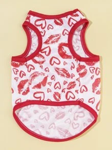 Heart Print Pet Tank - Multicolor - View 3