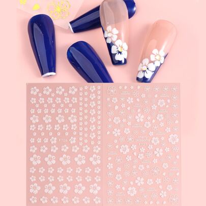 2sheets Flower Pattern Nail Art Sticker