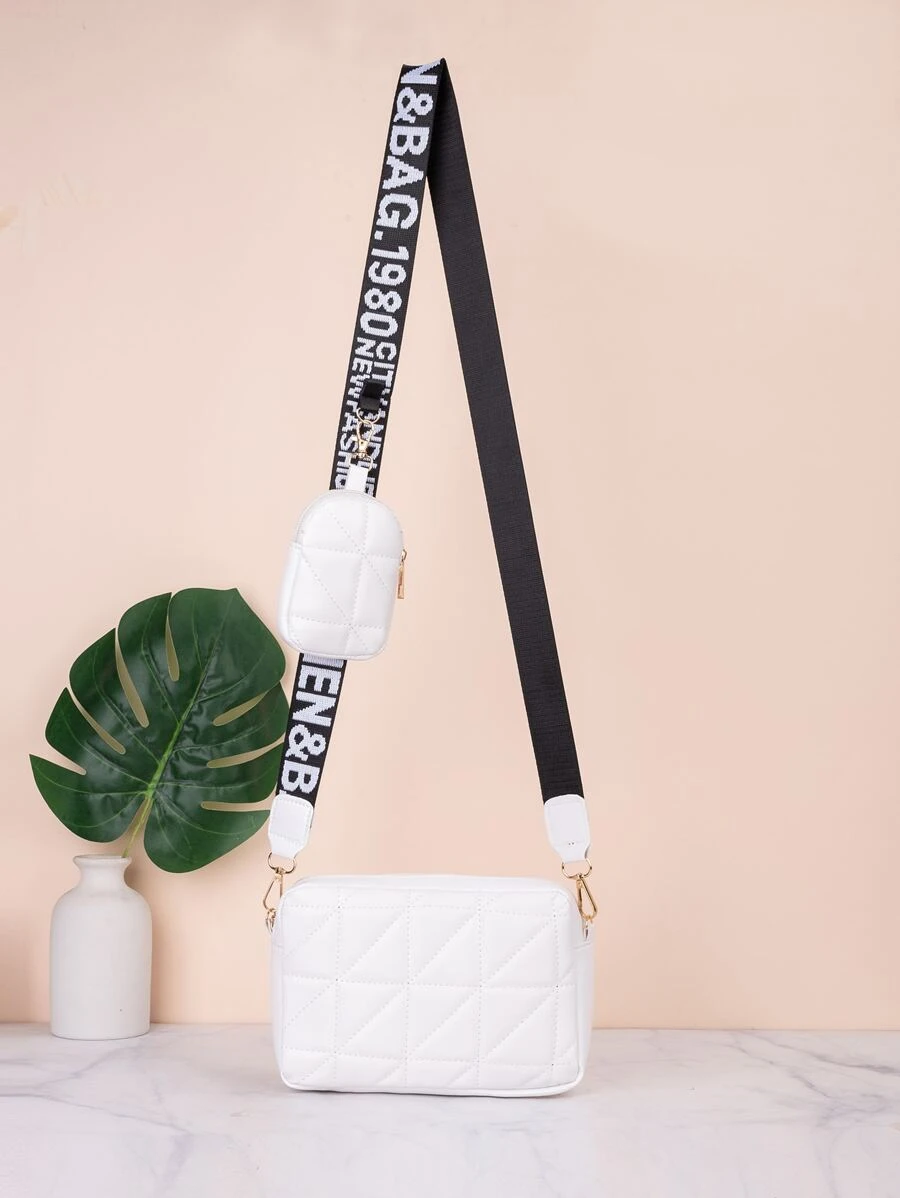 Không thấm nước, nhẹ, túi vuông chi tiết khâu đơn giản dành cho doanh nhân với túi nhỏ dành cho nữ tuổi teen Sinh viên đại học, tân binh và nhân viên văn phòng Hoàn hảo cho văn phòng, đại học, công việc, kinh doanh, đi làm - trắng - Xem 1