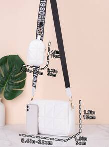 Không thấm nước, nhẹ, túi vuông chi tiết khâu đơn giản dành cho doanh nhân với túi nhỏ dành cho nữ tuổi teen Sinh viên đại học, tân binh và nhân viên văn phòng Hoàn hảo cho văn phòng, đại học, công việc, kinh doanh, đi làm - trắng - Xem 5